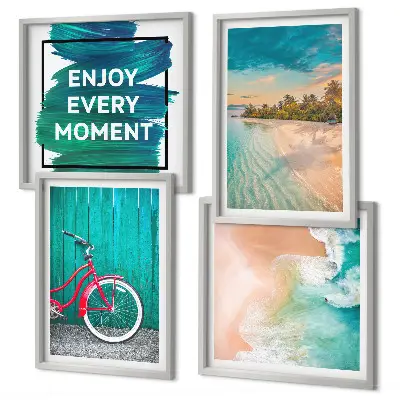 Multi-piece wall decor set sea boat and bicycle inspiration