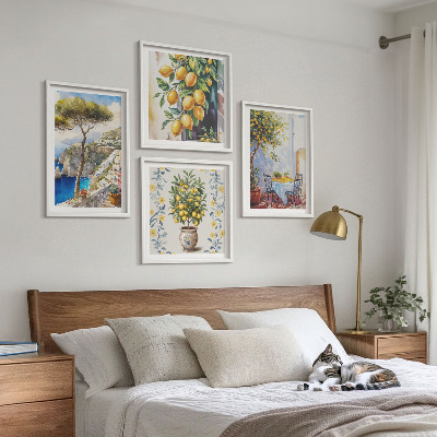 Wall art set Lemon trees by the sea