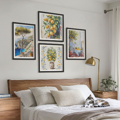 Wall art set Lemon trees by the sea