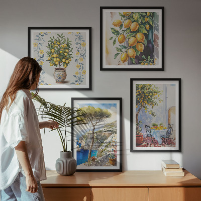 Wall art set Lemon trees by the sea