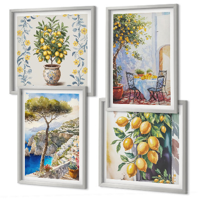 Wall art set Lemon trees by the sea