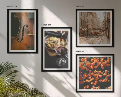 Multi-piece wall decor set vintage flowers, street, wine, and violin design
