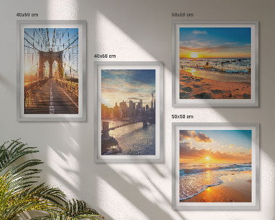 Multi-piece wall decor set Bridges sunsets city