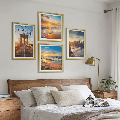 Multi-piece wall decor set Bridges sunsets city
