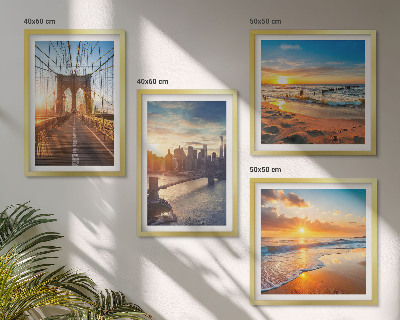 Multi-piece wall decor set Bridges sunsets city