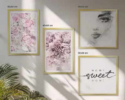 Peonies portrait of a woman wall art set of prints for home decor