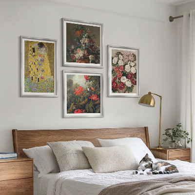 Set of 4 wall art pieces Flowers of the tree painting Klimt