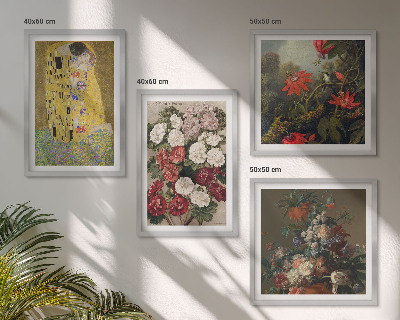 Set of 4 wall art pieces Flowers of the tree painting Klimt