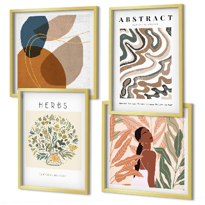 Multi-piece wall decor set Boho aesthetic pastel posters
