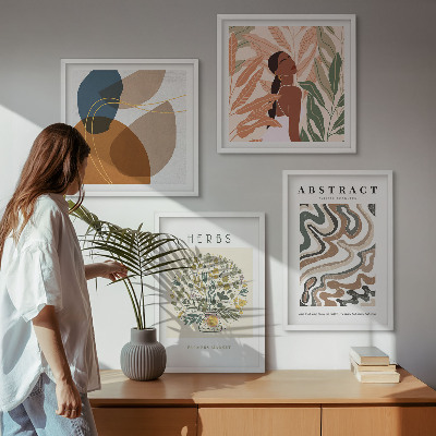 Multi-piece wall decor set Boho aesthetic pastel posters
