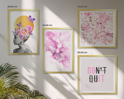 Wall art set Flowers abstract portrait of a woman