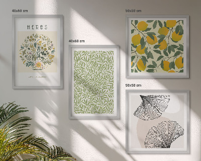 Multi-piece wall decor set Lemon Herbs and Leaves
