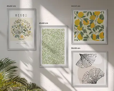 Lemon Herbs and Leaves wall decor set multi-piece