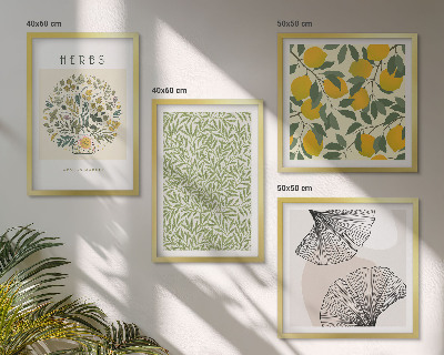 Multi-piece wall decor set Lemon Herbs and Leaves