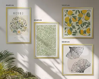 Lemon Herbs and Leaves wall decor set multi-piece