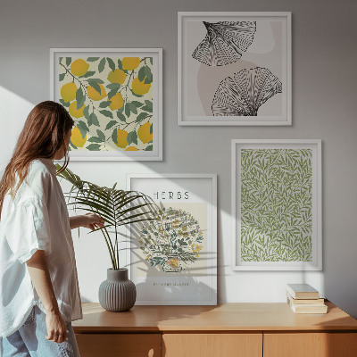 Multi-piece wall decor set Lemon Herbs and Leaves