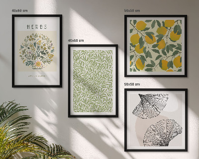 Multi-piece wall decor set Lemon Herbs and Leaves
