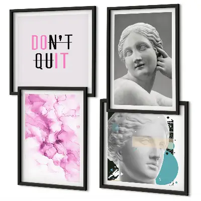 Abstract watercolor sculpture wall art set