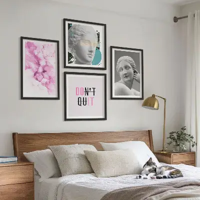 Abstract watercolor sculpture wall art set