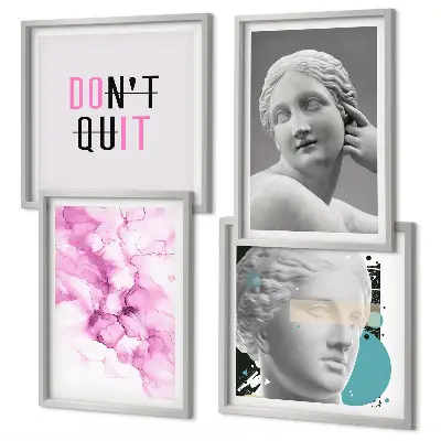 Abstract watercolor sculpture wall art set