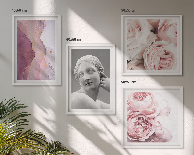 Set of 4 wall art pieces Peony sculpture of a woman