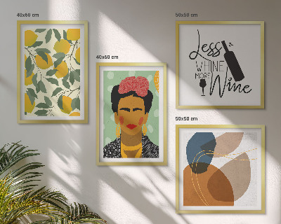 Multi-piece wall decor set Lemons wine portrait of Frida
