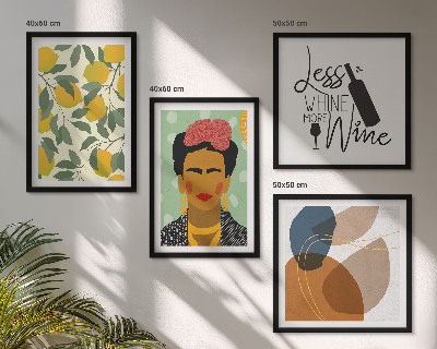 Multi-piece wall decor set Lemons wine portrait of Frida