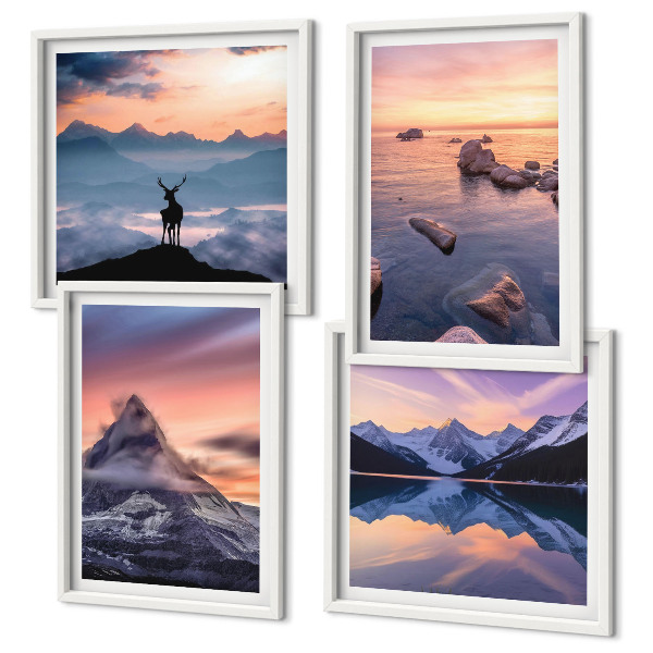 Wall art set Landscapes mountains lakes jelen