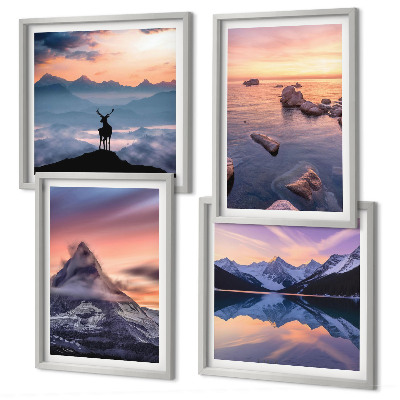 Wall art set Landscapes mountains lakes jelen