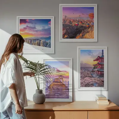 Romantic skyscapes wall art set of 4 pieces