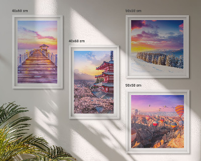 Set of 4 wall art pieces Romantic skyscapes