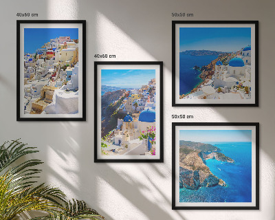 Multi-piece wall decor set Architectural landscape Oia Santorini Greece