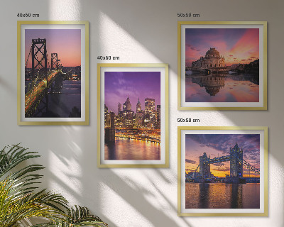 Multi-piece wall decor set Bridges, sun, city views