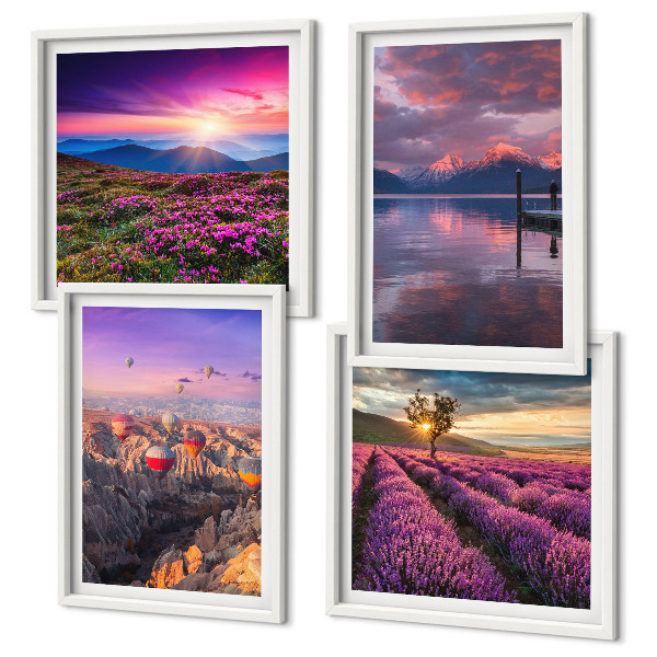 Wall art set Lavender fields sunset