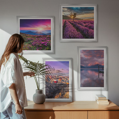 Wall art set Lavender fields sunset