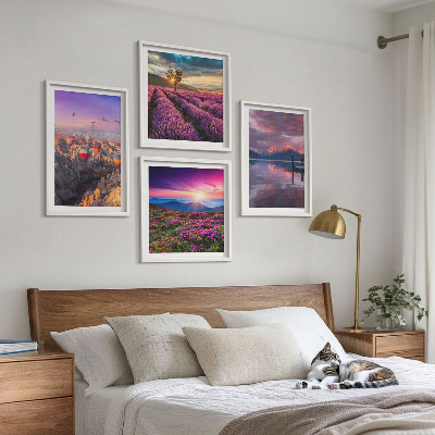 Wall art set Lavender fields sunset