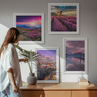 Wall art set Lavender fields sunset