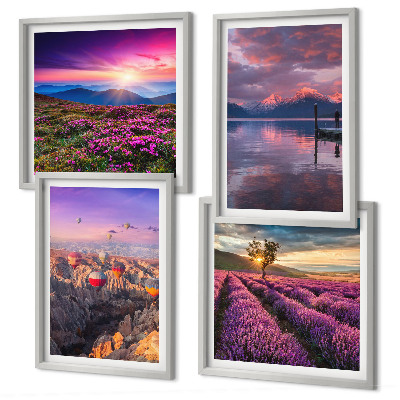 Wall art set Lavender fields sunset