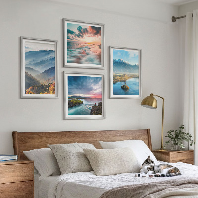 Multi-piece wall decor set Mountain landscapes waterfalls