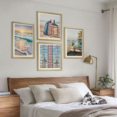 Set of 4 wall art pieces Miami sunset views