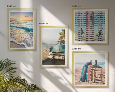 Miami sunset views wall art set of 4 pieces