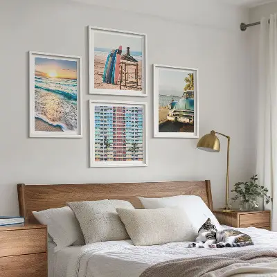 Miami sunset views wall art set of 4 pieces