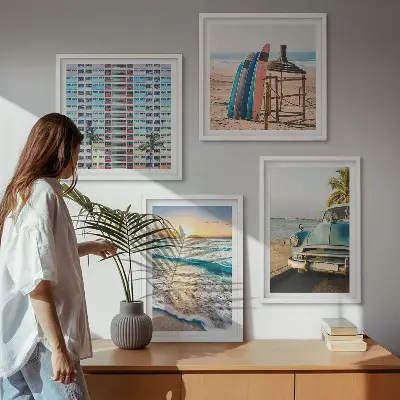 Miami sunset views wall art set of 4 pieces