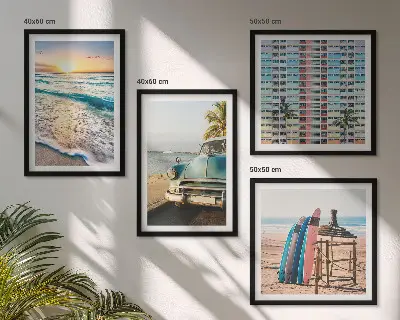 Miami sunset views wall art set of 4 pieces
