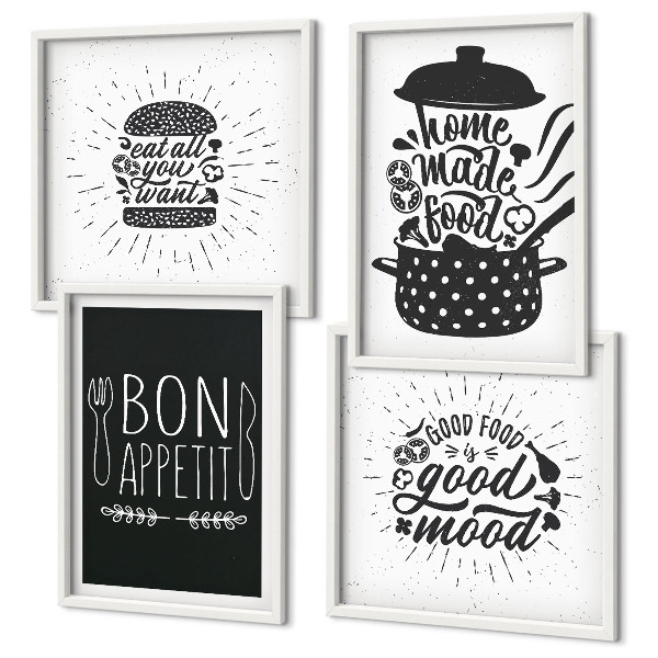 Multi-piece wall decor set Graphics food culinary slogans