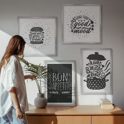 Multi-piece wall decor set Graphics food culinary slogans