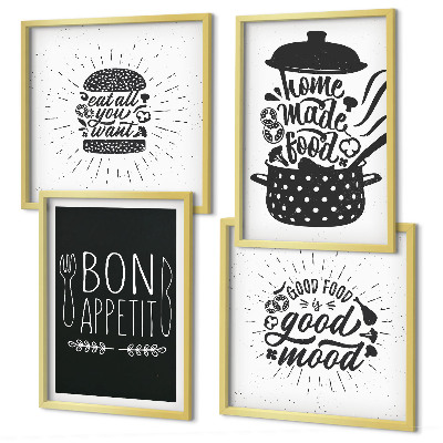Multi-piece wall decor set Graphics food culinary slogans