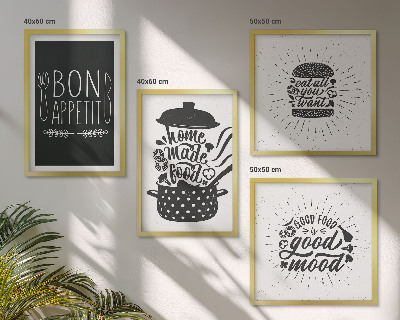 Multi-piece wall decor set Graphics food culinary slogans