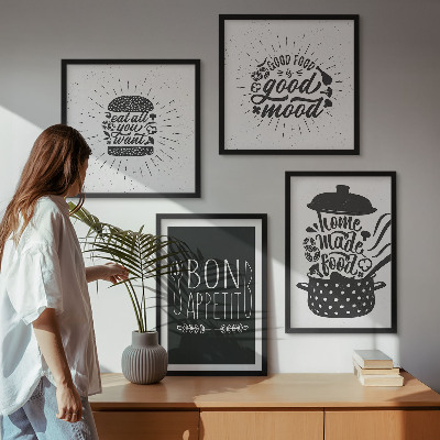 Multi-piece wall decor set Graphics food culinary slogans