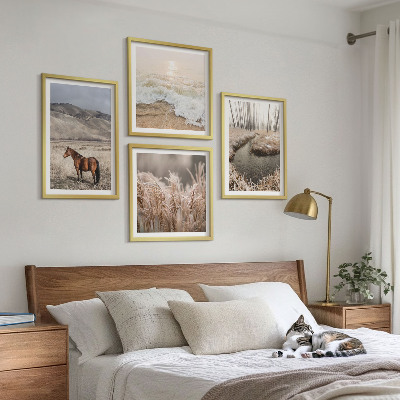 Multi-piece wall decor set Horses landscape sea grass forest